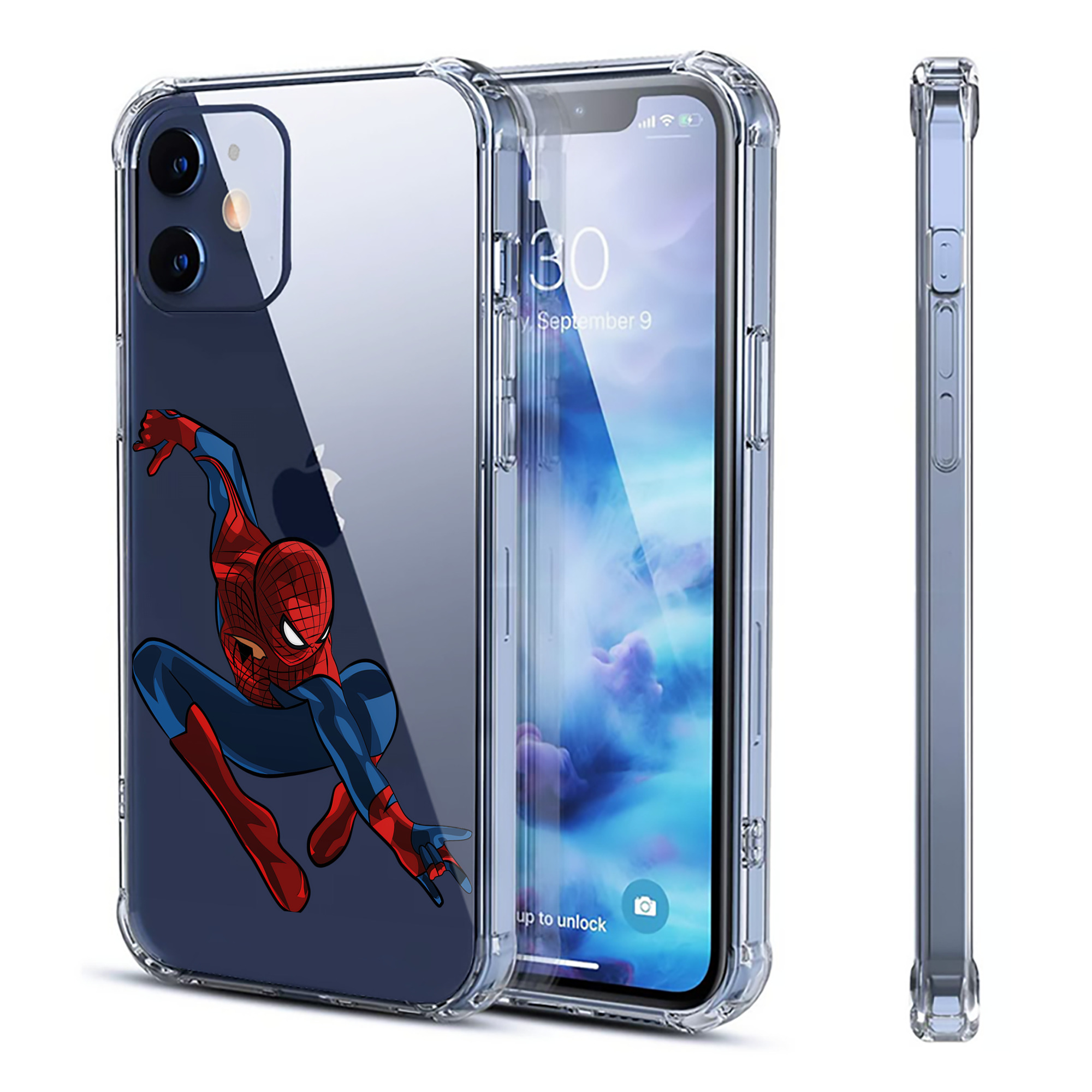 （画像用） Spider Man スパイダーマン 【iPhone 12シリーズ対応】透明スマホケース（クリアソフトケース）